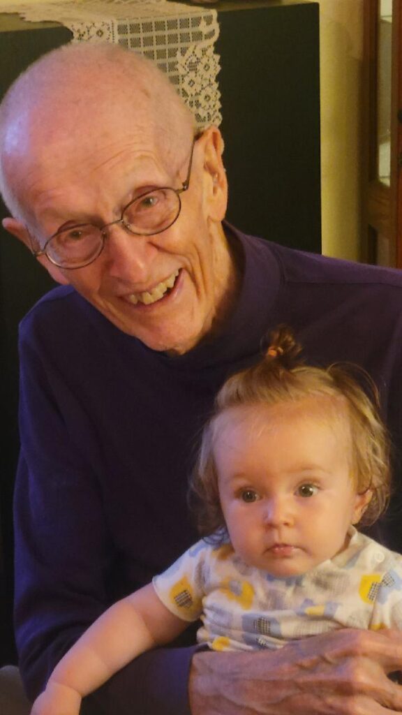 Bob with great -gran daughter 