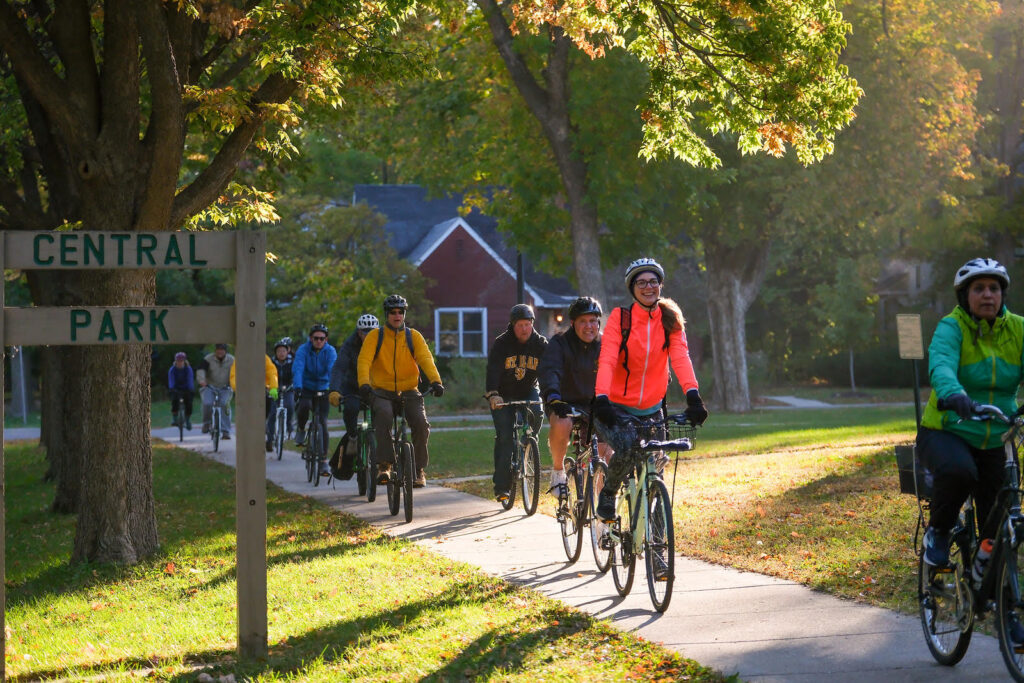 Riders entering Central Park