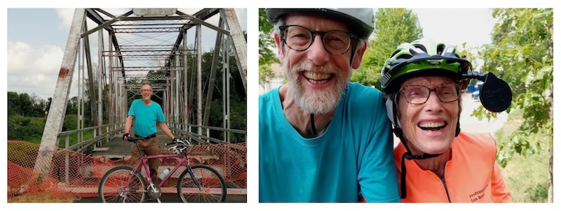 Rob and Lin biking collage